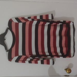 Market&Spruce Black, white and pink striped shirt... Size= Small in petite